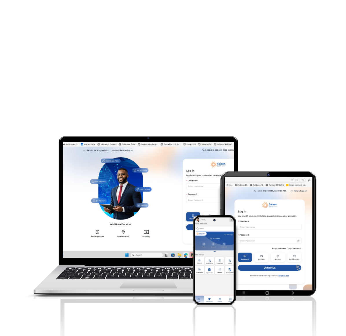 Modern mobile banking illustration